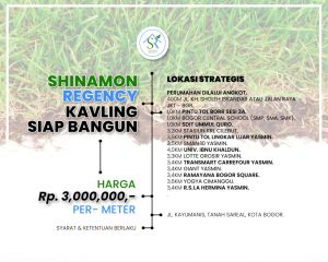 Jual Tanah Bogor dalam Cluster Shinamoon Regency