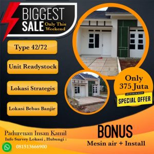 Flash Sale Rumah Baru Bekasi Pedurenan