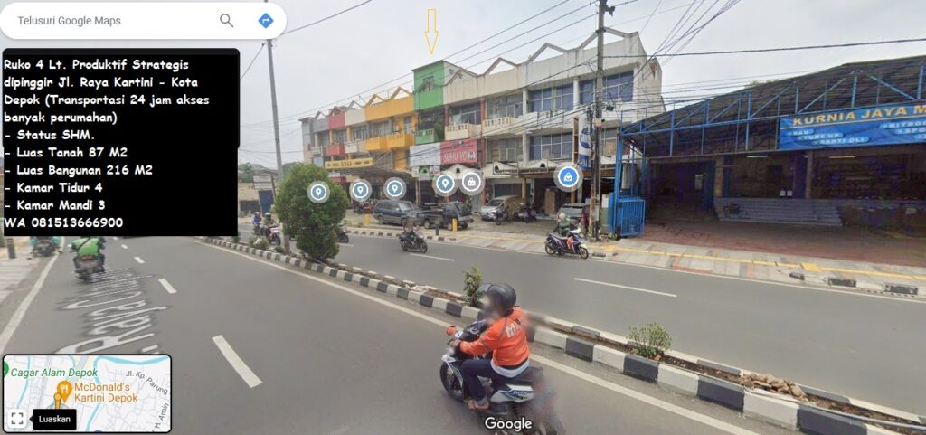 Ruko 4 Lantai Jl. Kartini Depok